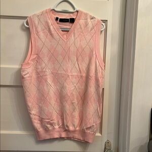 Bobby Jones Pink Argyle Sweater Vest men’s small